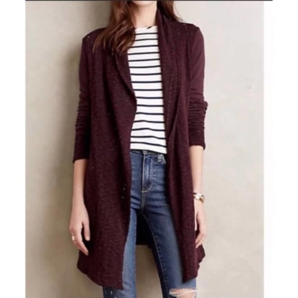 Anthropologie Sweaters - Anthropologie Saturday&Sunday Purple Athens Open Cardigan Sz.S